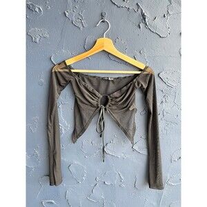 sheer black long sleeve crop top